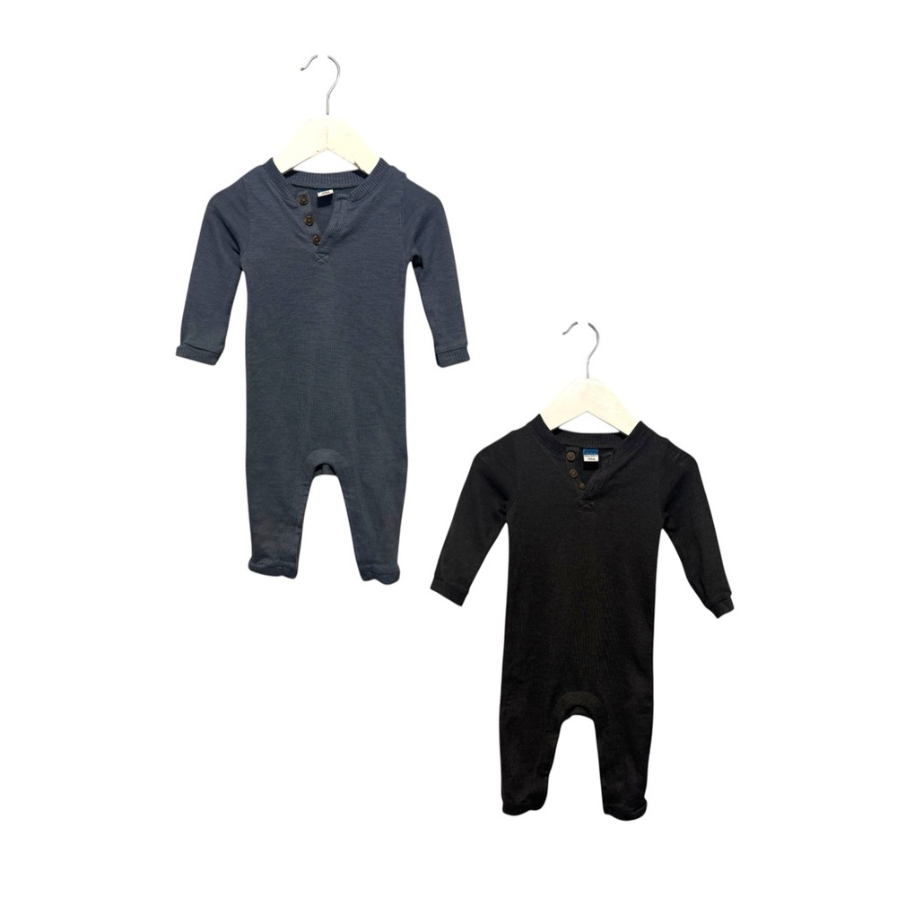 Old Navy Toddler Henley One-Piece Set in Charcoal and Black